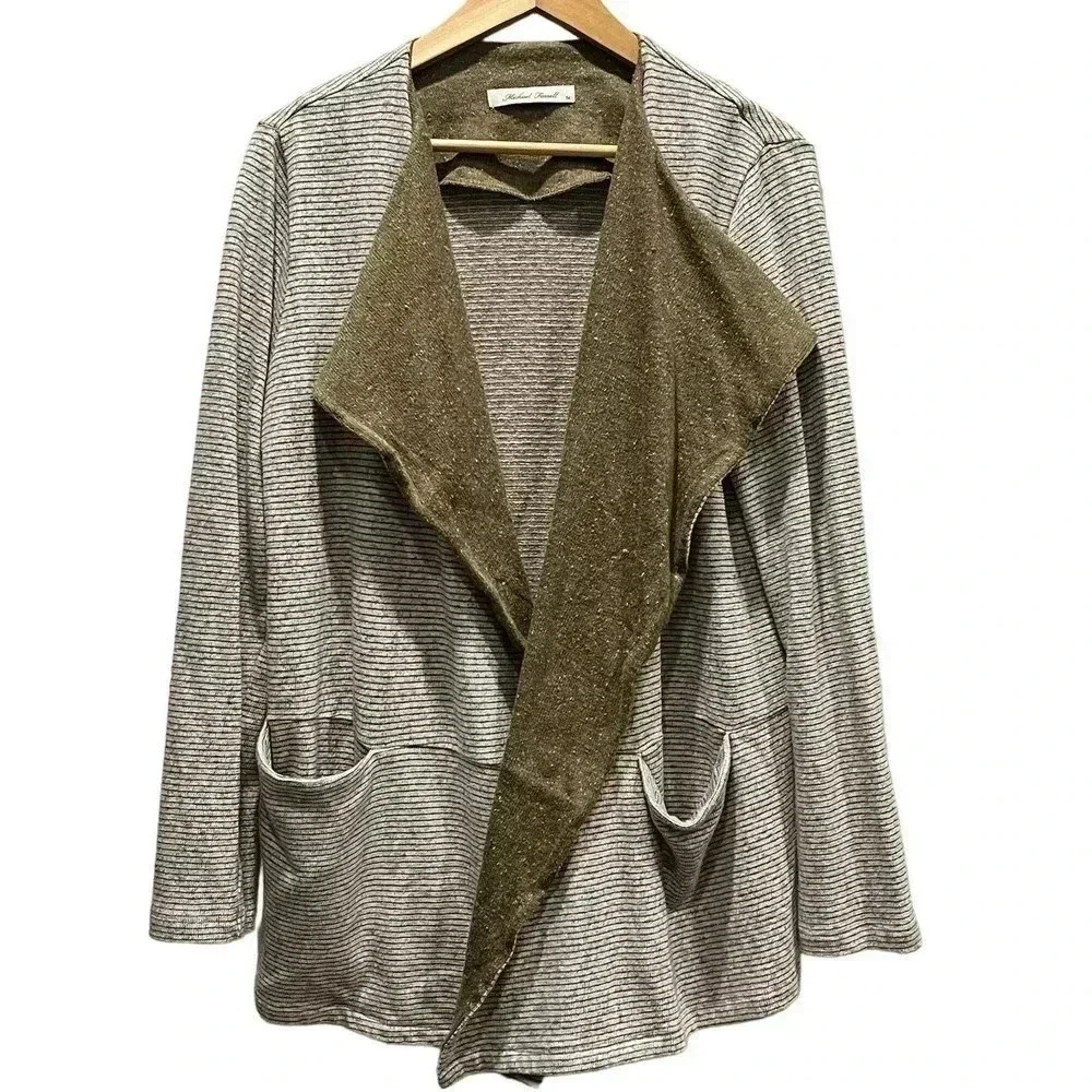 Michael Farrell Olive/Tan Cardigan Medium‎